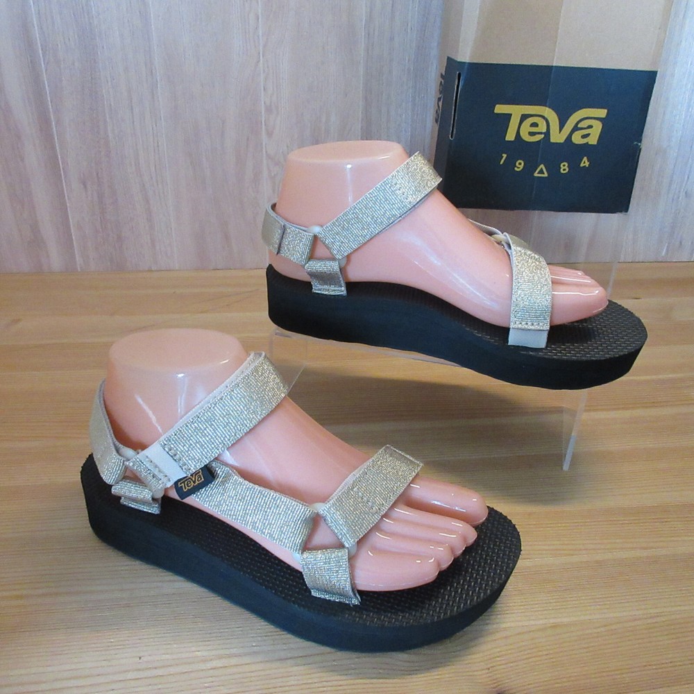 TEVA Midform Universal Womens size 6 Sport Sandals Gold Metallic #1090969