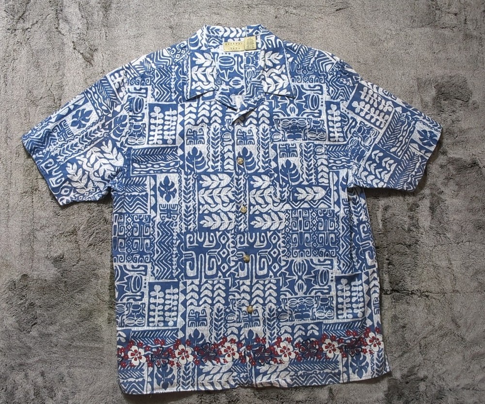 Natural Issue Short Sleeve Button Up Hawaiian Shirt Men's Size Large