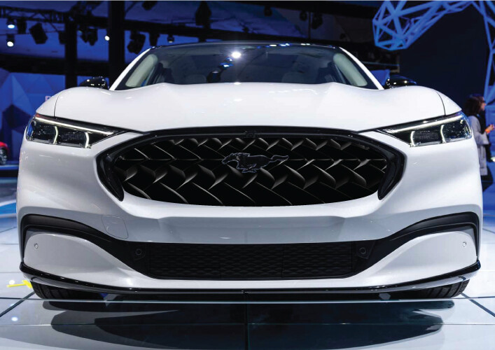 Fits Ford Mach-E Mustang Grille Vehicle Graphic Wrap Grid Abstract Metal Mesh US-image