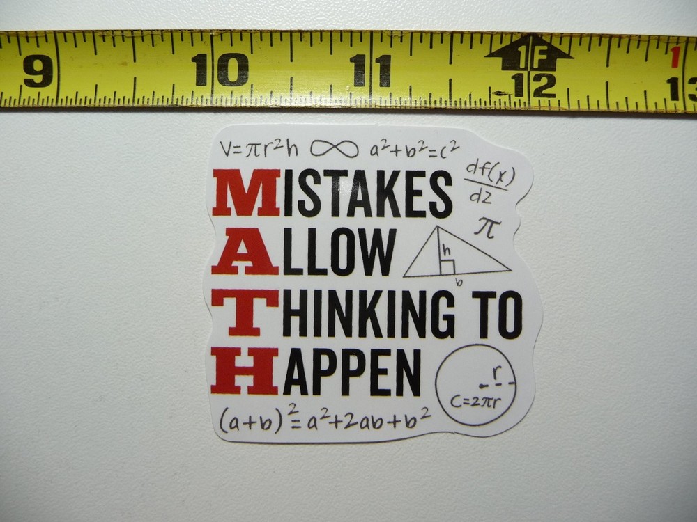 Math Formulas Motto Sticker Decal for School Teachers & Professors