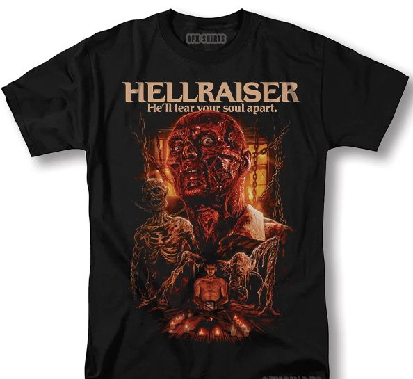 Hellraiser Pinhead 80s Horror Cult Movie, Vtg Retro Movie Poster Tee Unisex