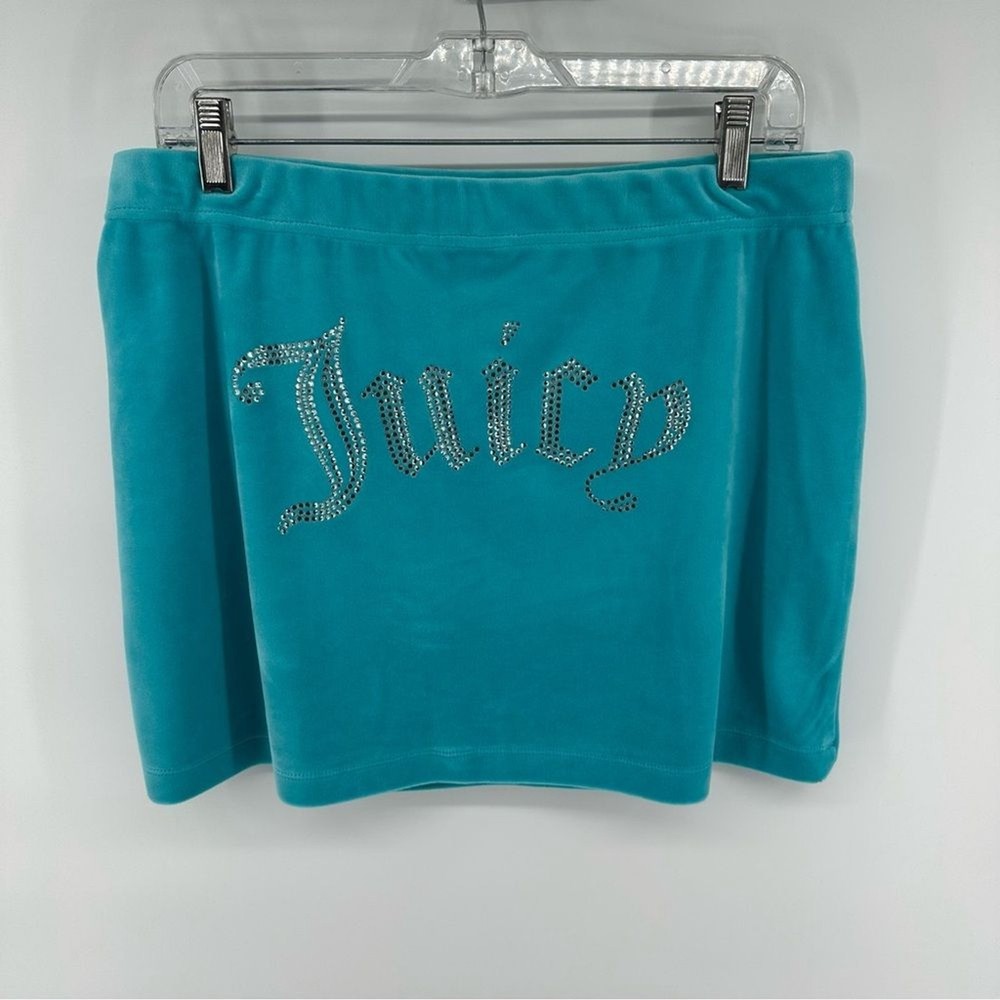 Juicy Couture Embossed Velour Y2k Wrap Skirt Bedazzled Logo coquette baddie glam