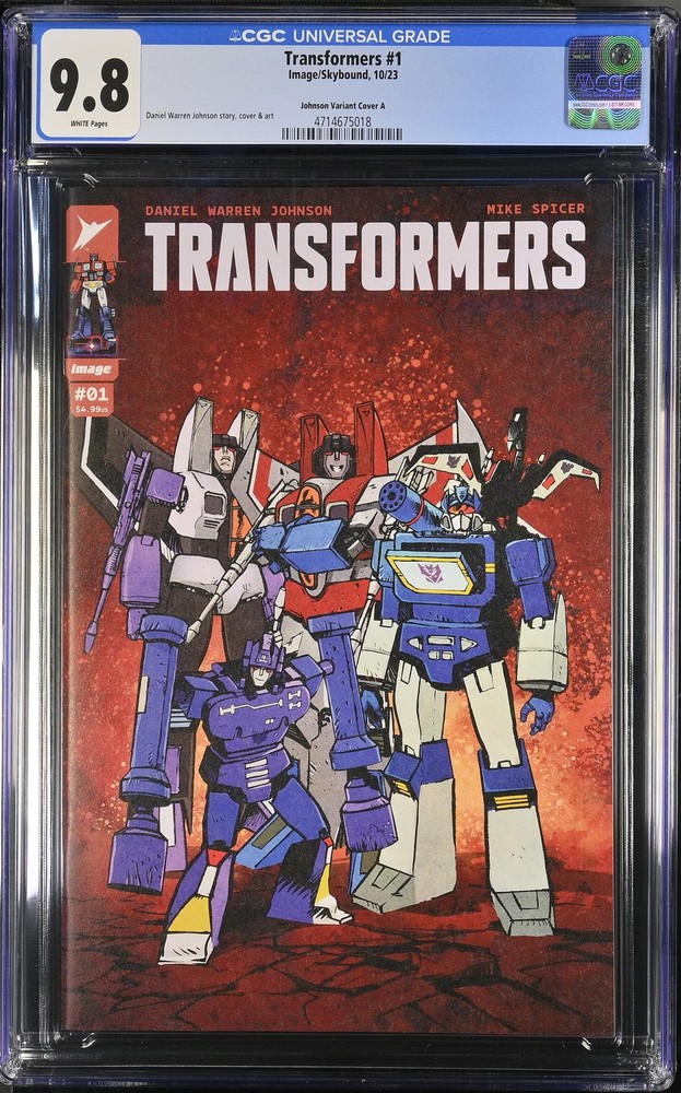 Transformers 1 CGC 9.8 Johnson Variant Cover A First Print