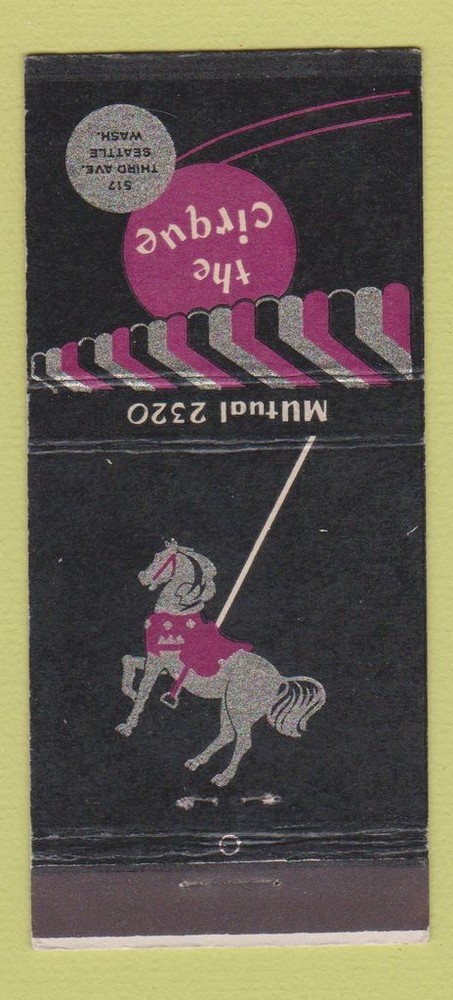 Matchbook Cover - The Cirque Seattle WA 21 Strike Feature
