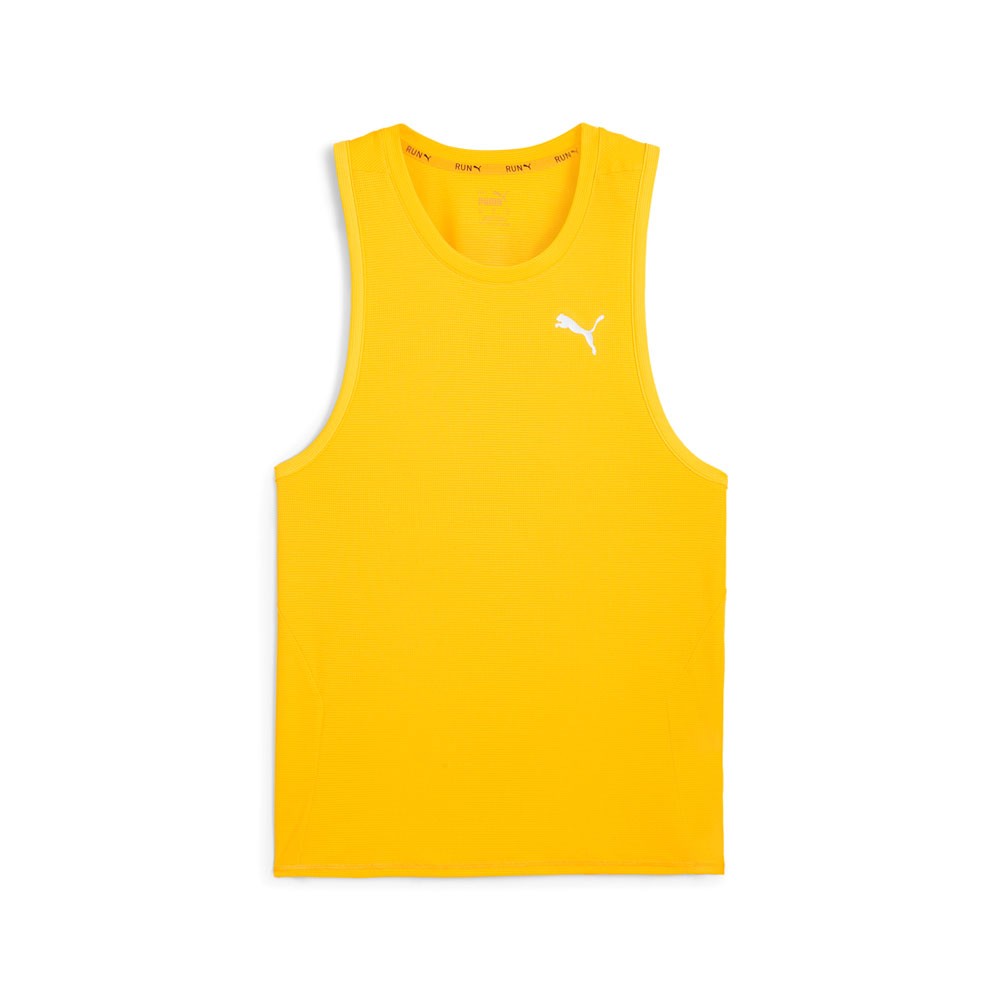 PUMA Run Favorite Singlet Crew Neck Athletic Tank Top Mens Yellow Casual  Athlet