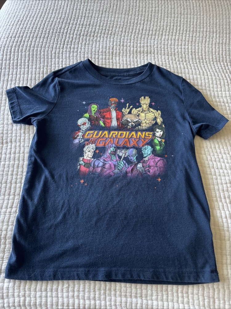 Disney Marvel Guardians Of The Galaxy Kid Boy Children Blue T Shirt M (8)