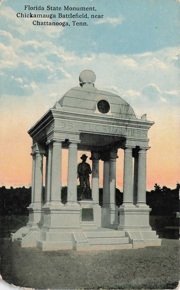1910s Florida State Monument Chickamauga Battlefield Chattanooga TN Postcard