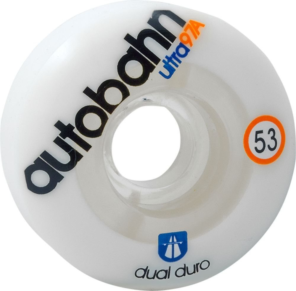 Autobahn Dual Durometer Ultra 53mm 97a/101a Clear White Skate Wheels (Set of 4)