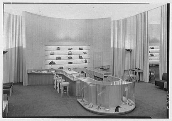 I. Miller shoe store, New York City. Counter, business at 5th Ave. and 54th St.