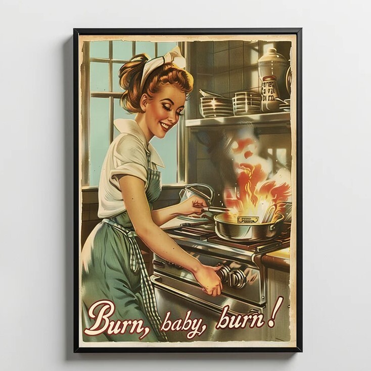 Cheerful Retro Kitchen Poster