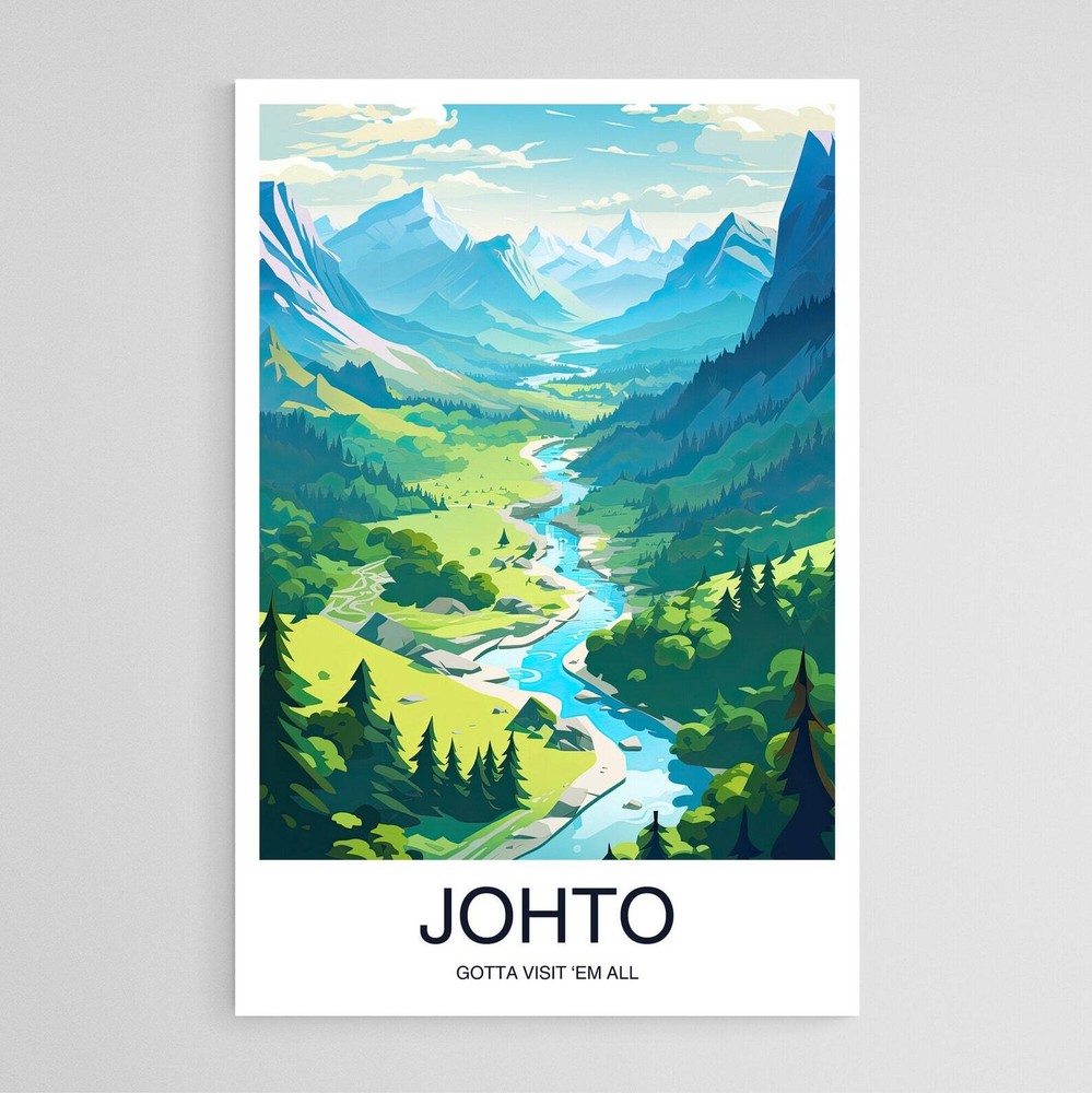 Johto Travel Poster Space Art Artwork Gift Poster Print Wall Art Home Dcor