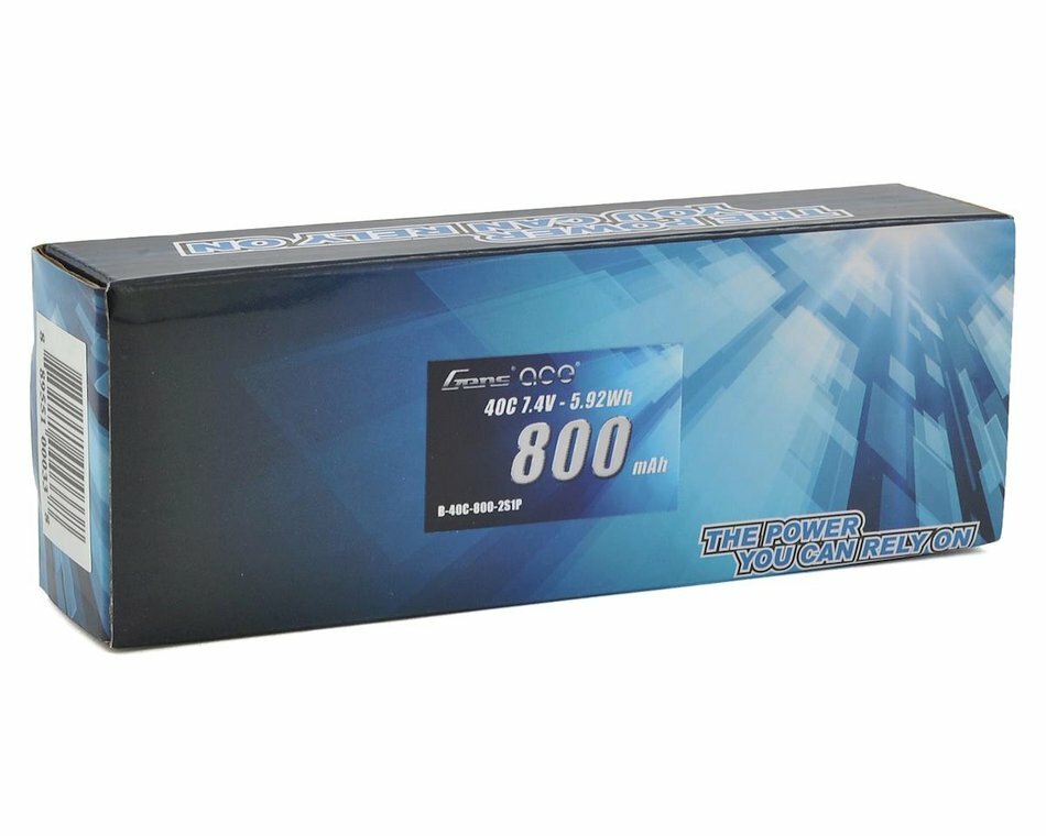 Gens Ace 7.4V 800mAh 2S 40C RC Remote Control Airplane Lipo Battery JST Plug-image