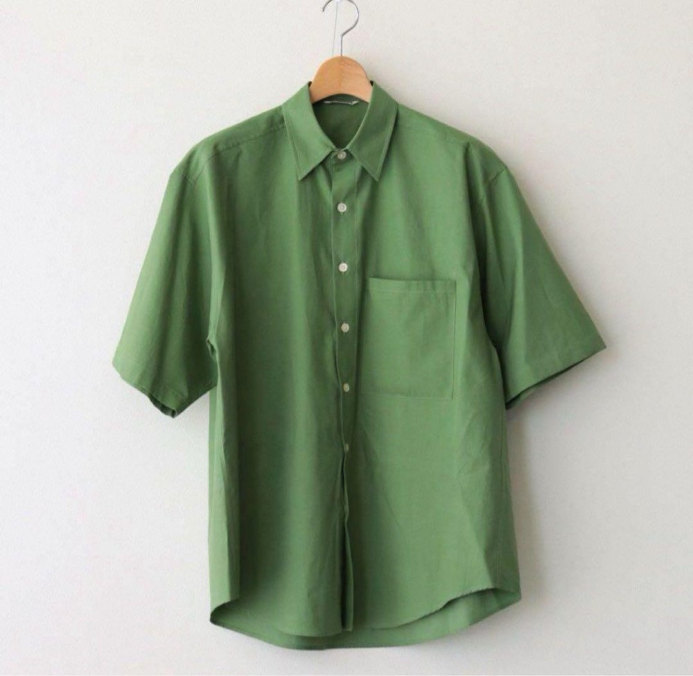Orrery 23ss Washed Finx Twill Half Sleeve Green