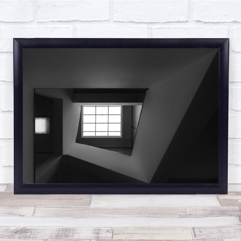 Light From Above Stair Museum Lines Berlage Shapes Geometry B&W Wall Art Print