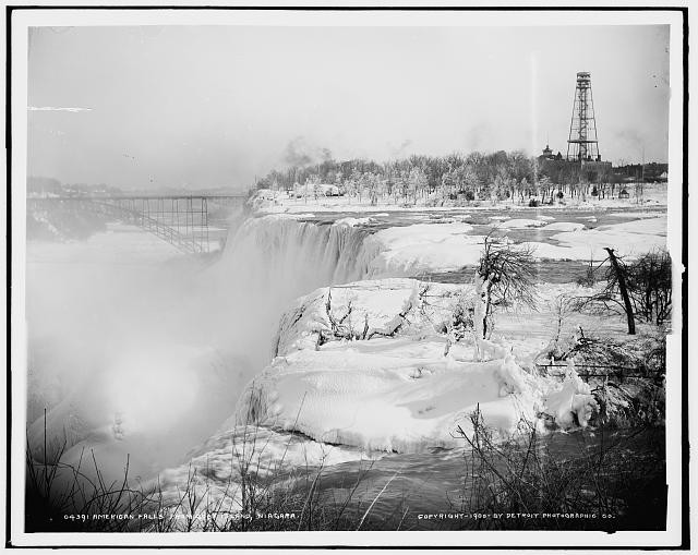 Photo:Niagara Falls NY c1900 American Falls from Goat Island Winter View