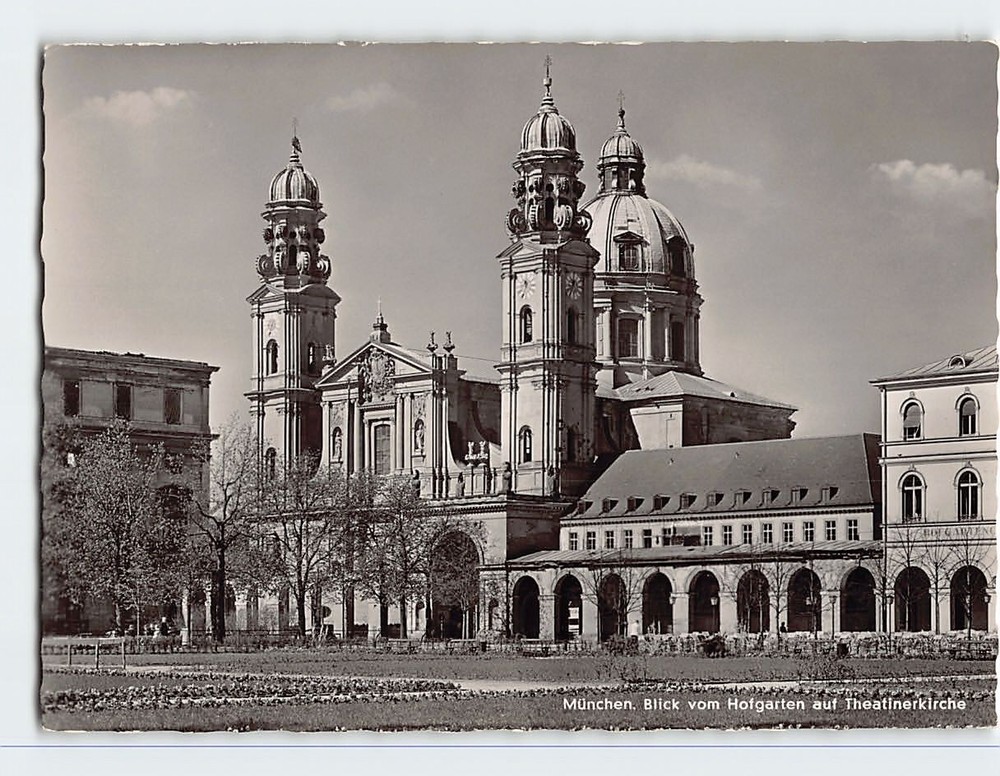 Postcard Theatine Church Munich Germany