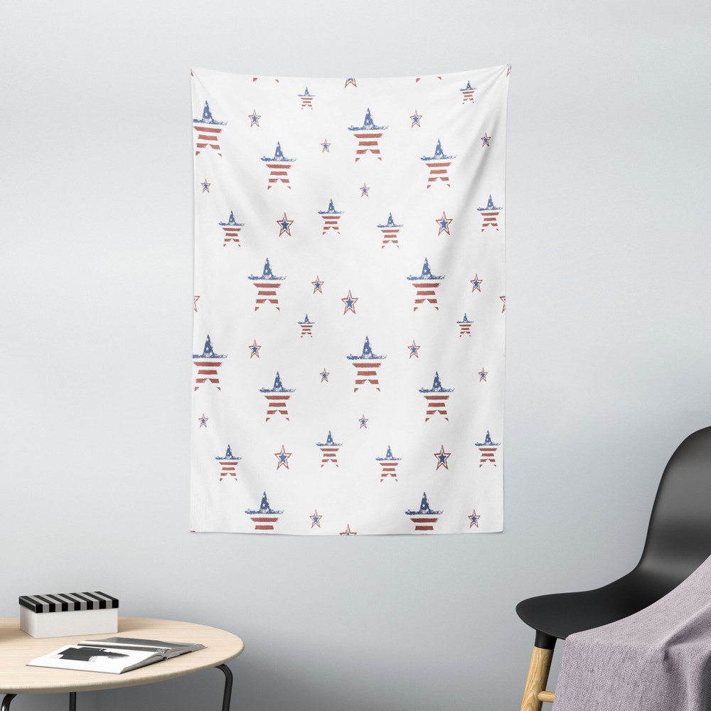 4th of July Tapestry Scattered Stars Print Wall Hanging Decor