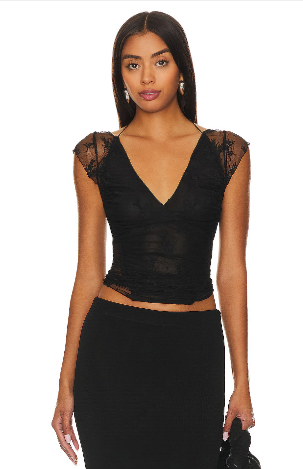 FREE PEOPLE x Revolve Lacey In Love Cami, Black (NEW)