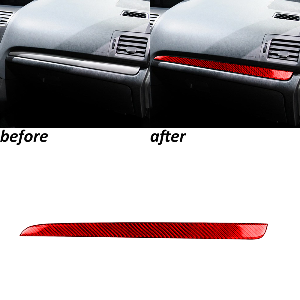 Red Carbon Fiber Co-pilot Dashboard Panel Cover Trim For Subaru WRX STI 2015-21