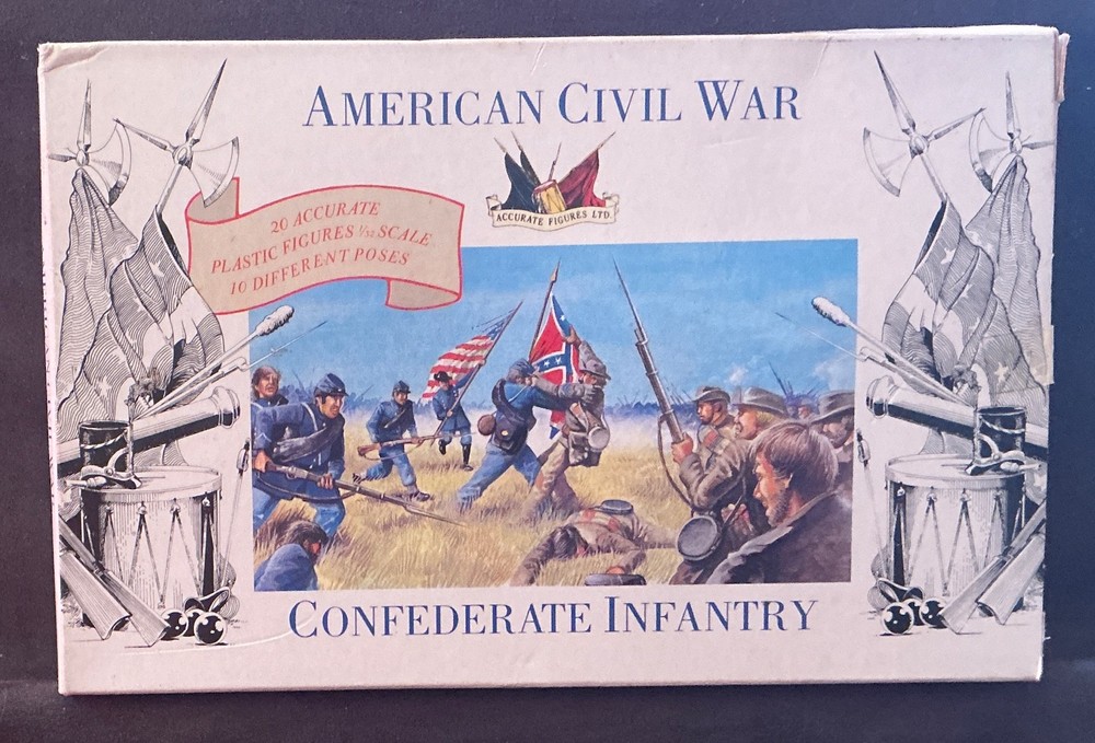 Accurate 1:32 American Civil War Confederate Infantry 20 Figures in 10 Poses-image