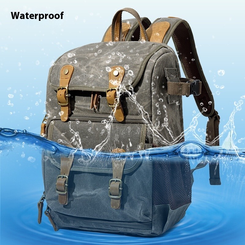 Waterproof Canvas DSLR Camera Backpack – Multi-Pocket Unisex Bag for Cameras