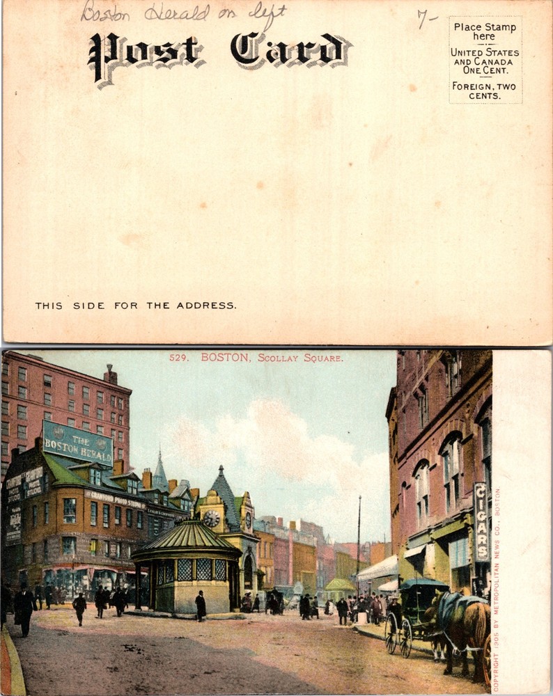 Boston MA Scollay Square Postcard