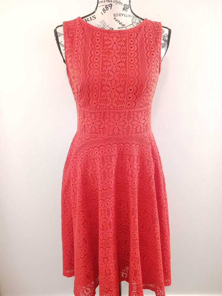 Gabby Skye Dress Womens 6 Sheath Orange Sleeveless