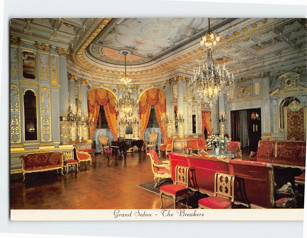 Postcard The Breakers Grand Salon Ochre Point Newport Rhode Island USA