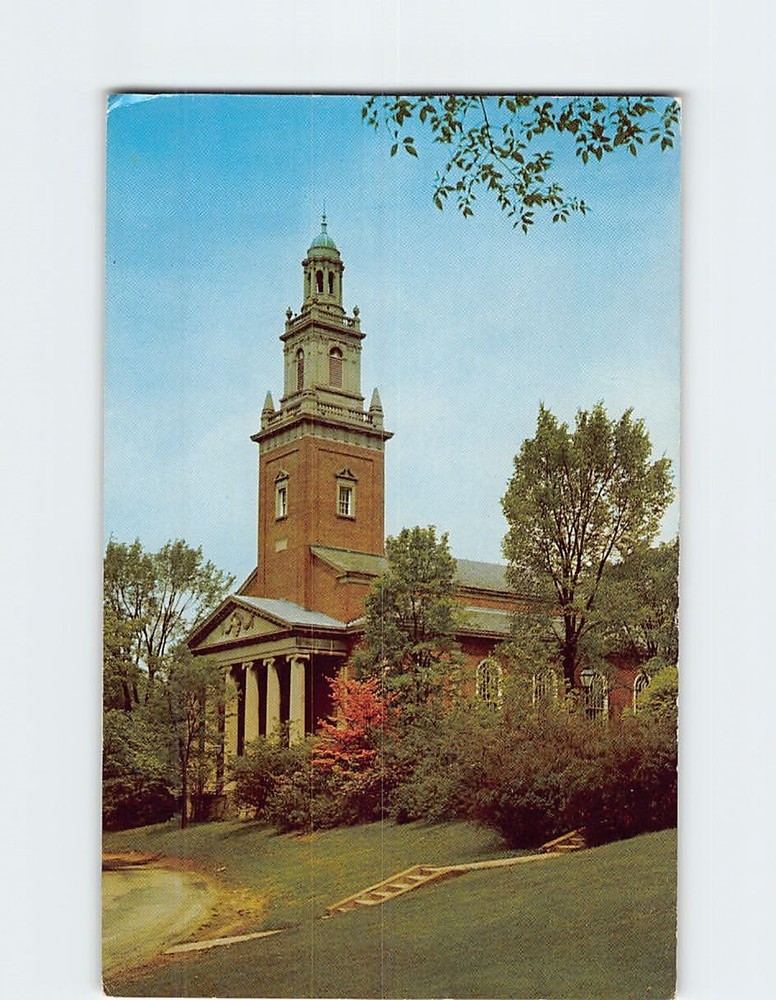 Postcard Swasey Chapel Denison university Granville Ohio USA