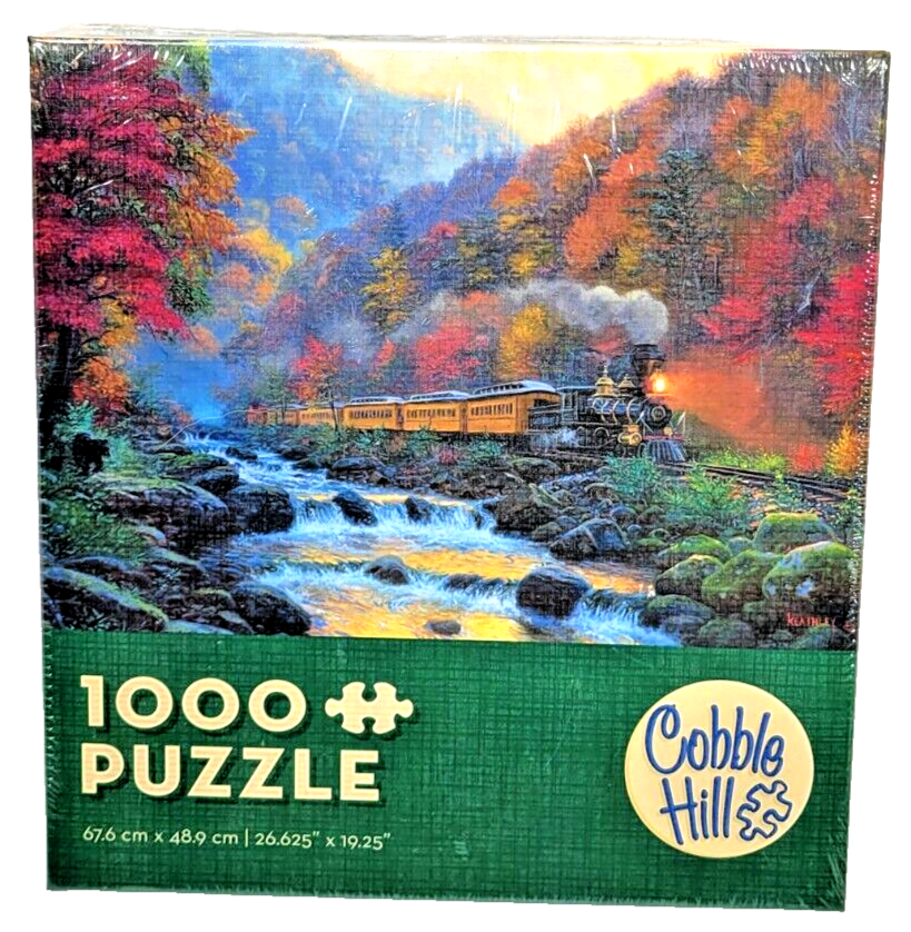New Sealed Cobble Hill Smoky Train Jigsaw Puzzle Mark Keathley 26 5/8