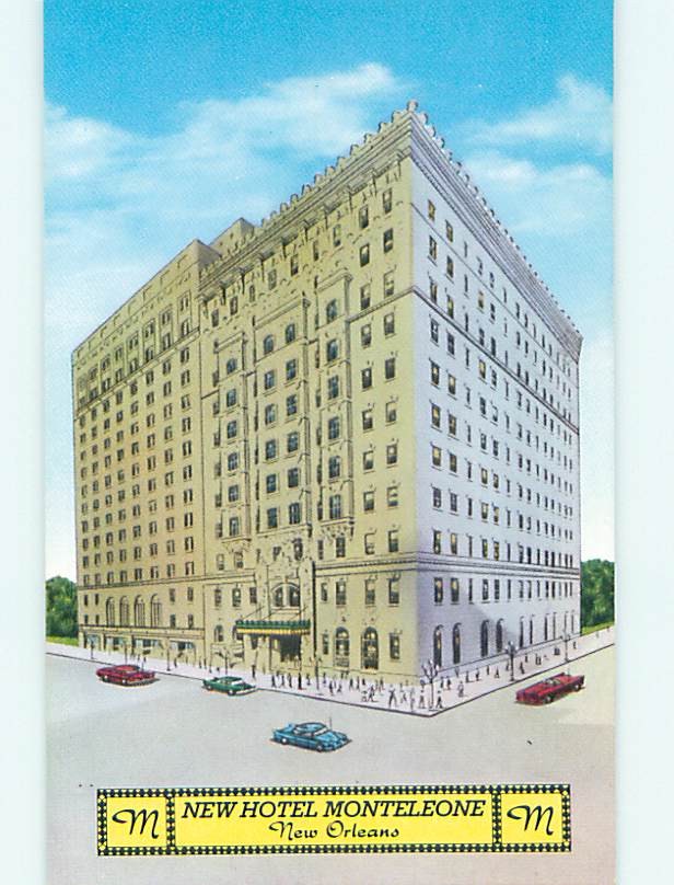 Unused Pre-1980 OLD CARS & MONTELEONE HOTEL New Orleans Louisiana LA Q6065