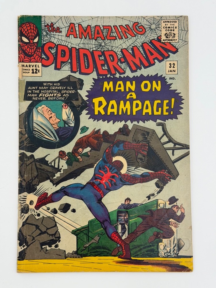 Amazing Spider-Man #32 (1966 Marvel) 2nd App Curt Connors - Man on a Rampage!