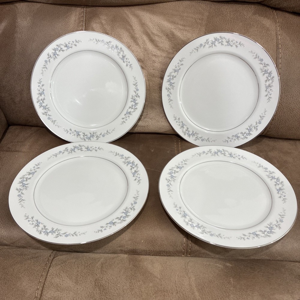 Vintage Forget-Me-Not China 10.25” Dinner Plate ~ set of 4