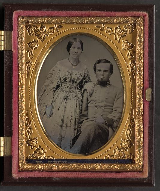 Photo:Confederate Soldier Wife Portrait 1861-1865 Civil War Couple
