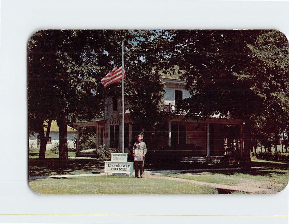 Postcard he Boyhood Home Of General Dwight D Eisenhower Abilene Kansas