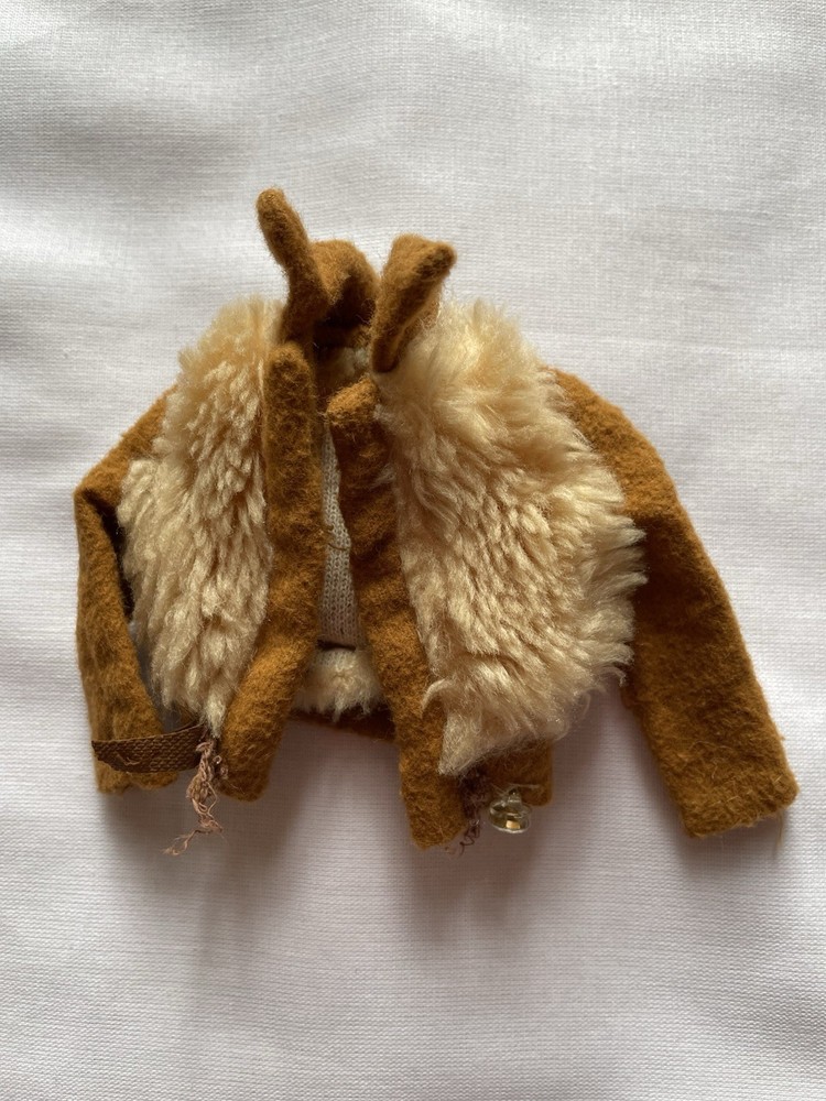 Vintage Barbie Jacket #7753 Faux Fur Brown Jacket 1974