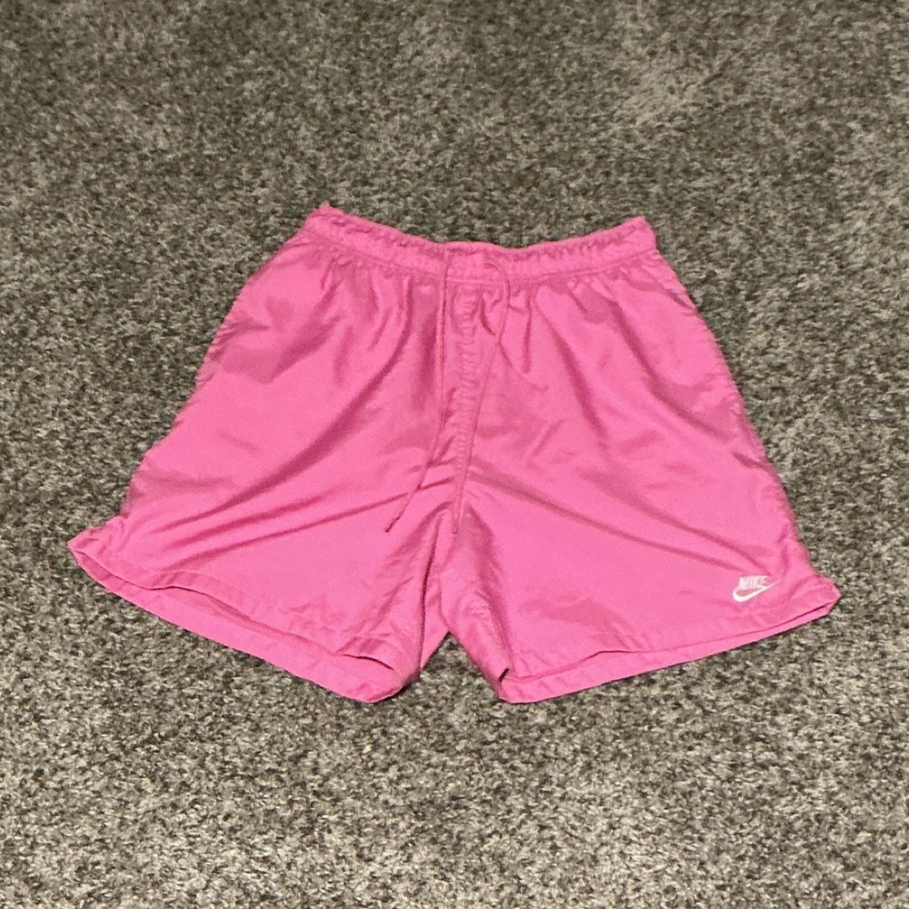 Nike Men's Pink Athletic Shorts Drawstring Flat Front Solid Summer Style