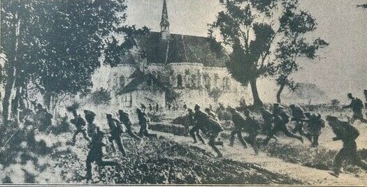 1917 Vintage WWI Illustration Russian Retreat in Galicia World War I