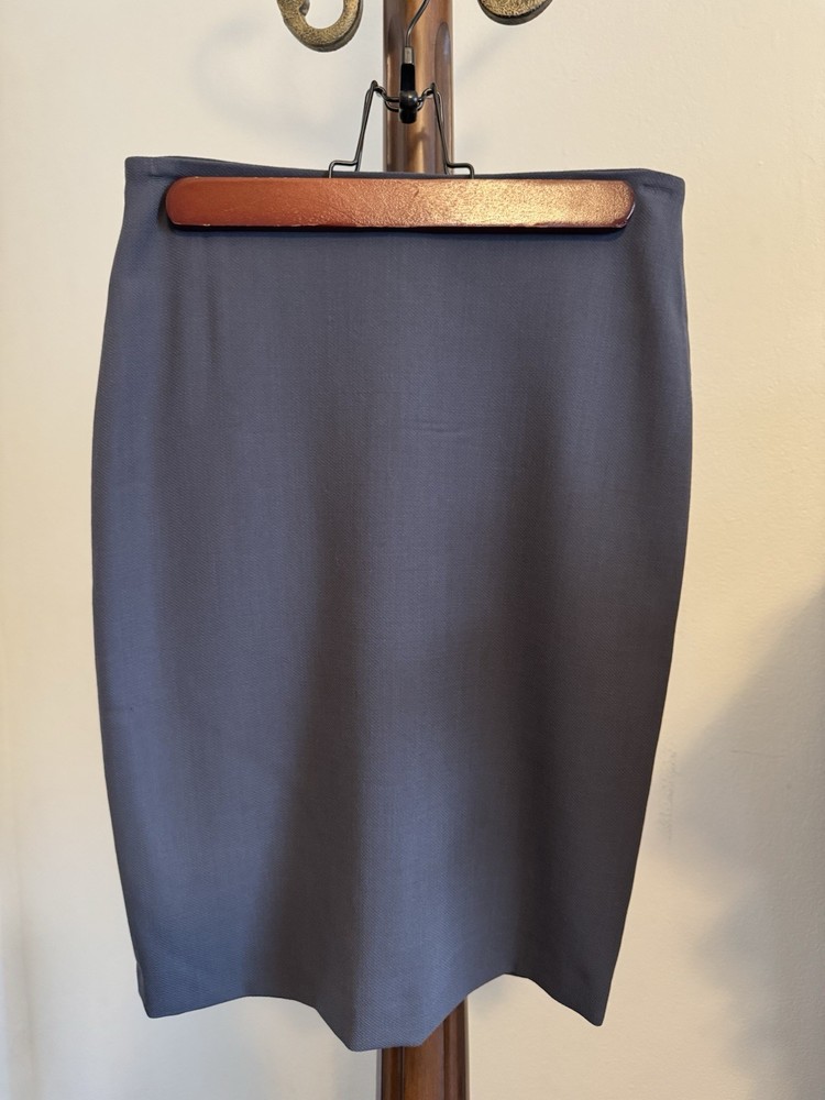 J.Crew Gray Wool Twill Pencil Skirt Zip Lined Knee Length Size 2