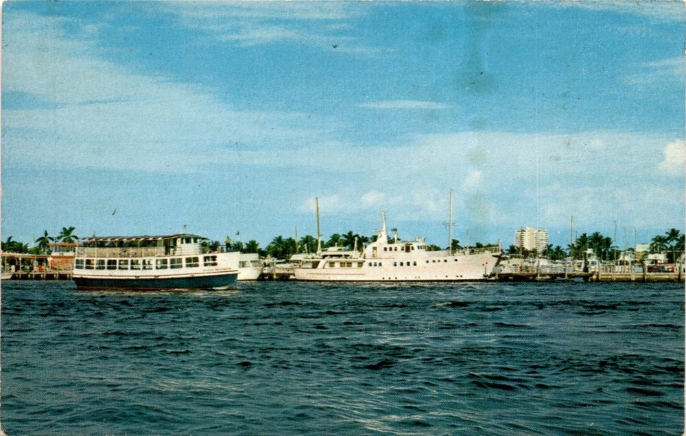 DUKANE PRESS, HOLLYWOOD, FLA, SIGHTSEEING BOAT, P Postcard