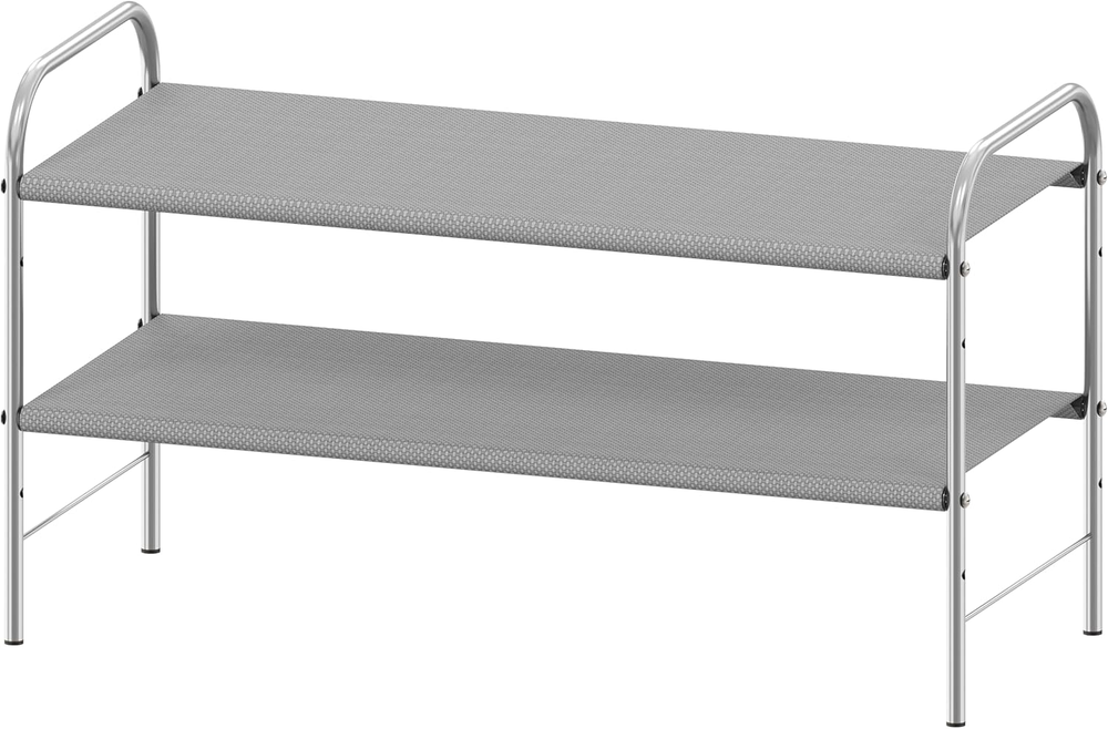2-Tier Grey Shoe Rack Organizer for Space-Saving Storage