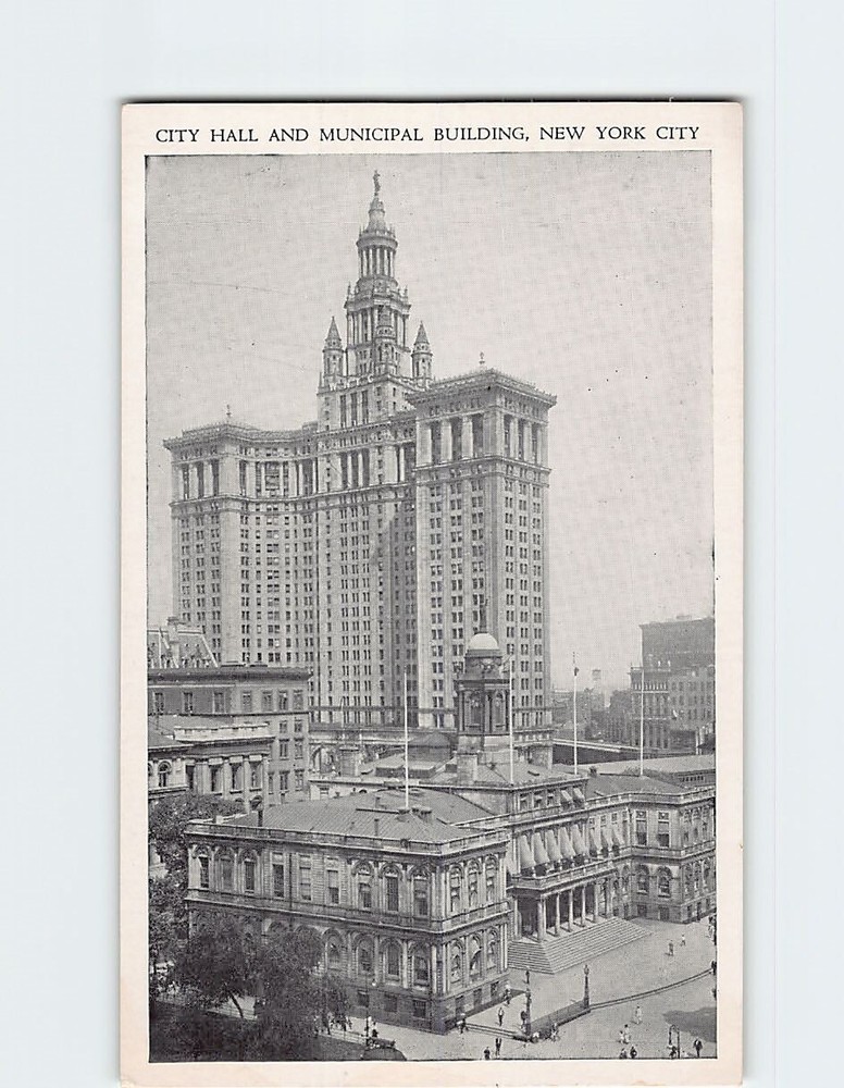 Postcard City Hall and Municipal Building New York City New York USA