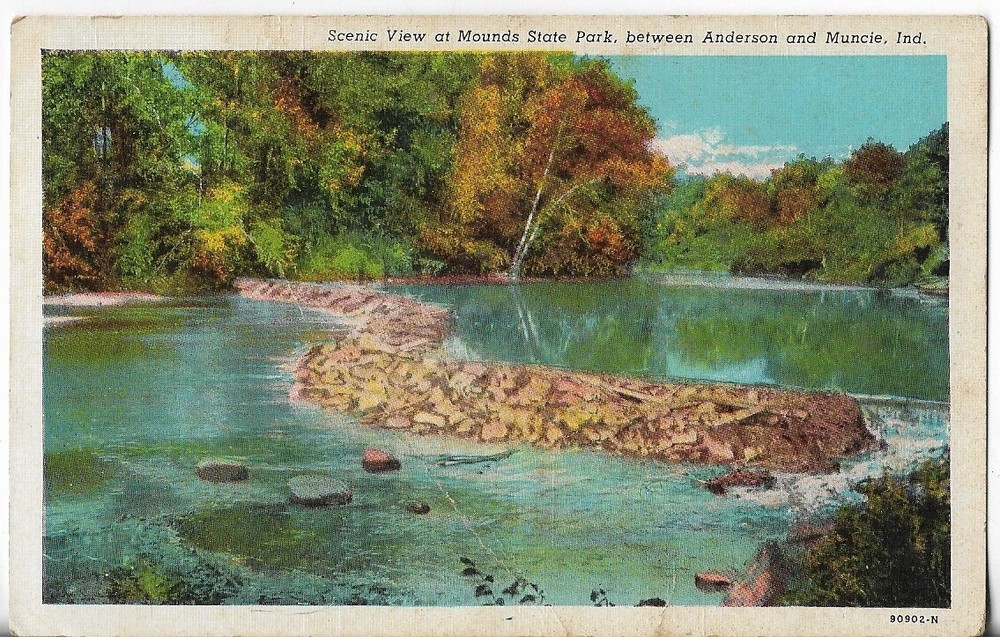 VTG Postcard-Scenic View at Mounds State Park Between Anderson & Muncie, Indiana