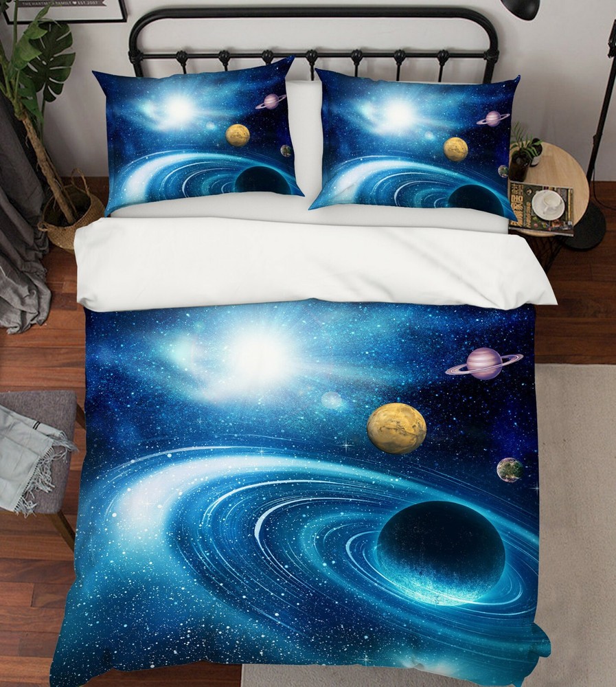 3D Blue Planet ZHUA86 Bed Pillowcases Quilt Duvet Cover Set Queen King Zoe