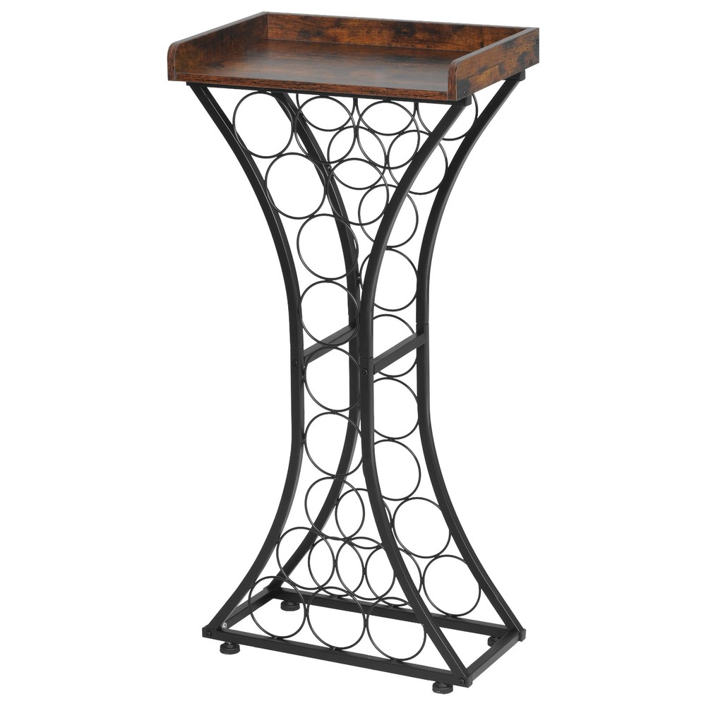 Uimoso 15-Bottle Wine Rack with Glass Holder and Tabletop Storage