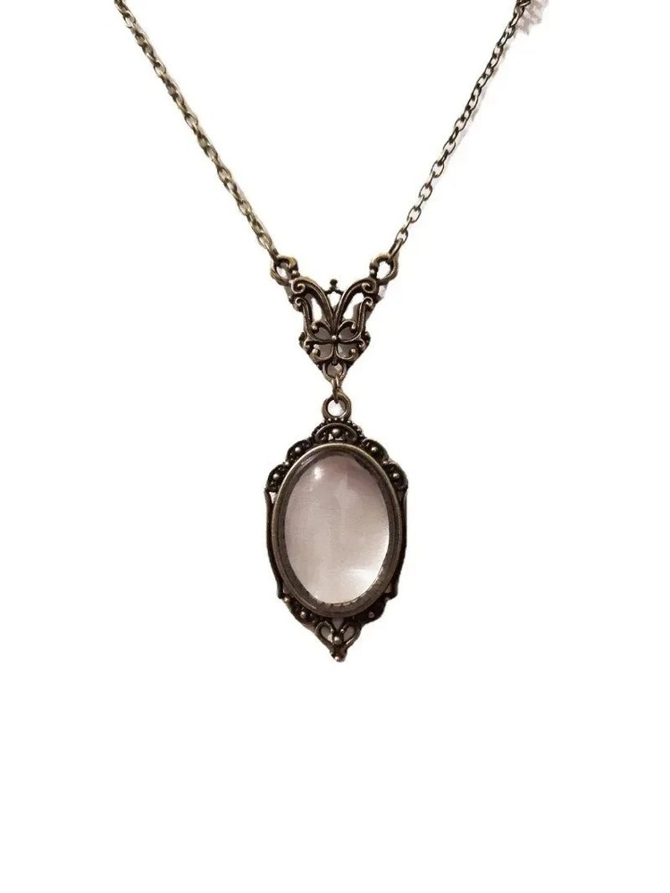 Gothic Vintage Magnifying Glass Pendant Necklace – Steampunk Monocle Jewelry