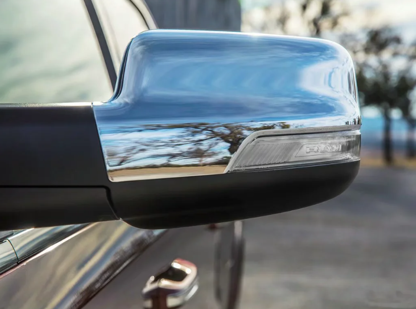 ABS Chrome Rearview Mirror Cover Trim For 2019-2023 Dodge Ram 1500 2-Piece Set-image