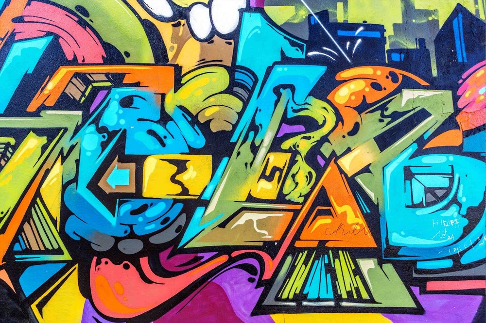 3D Graffiti Abstract Art Pattern Self-adhesive Removeable Wallpaper Wall Mural1-image