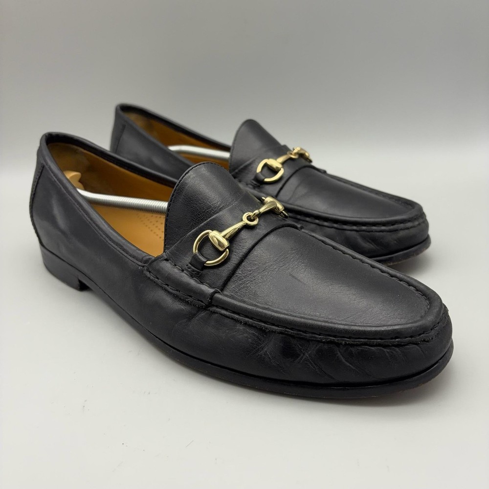 Cole Haan Shoes Mens Size 12 Black Leather Horse Bit Ascot Loafers Slip On Dress