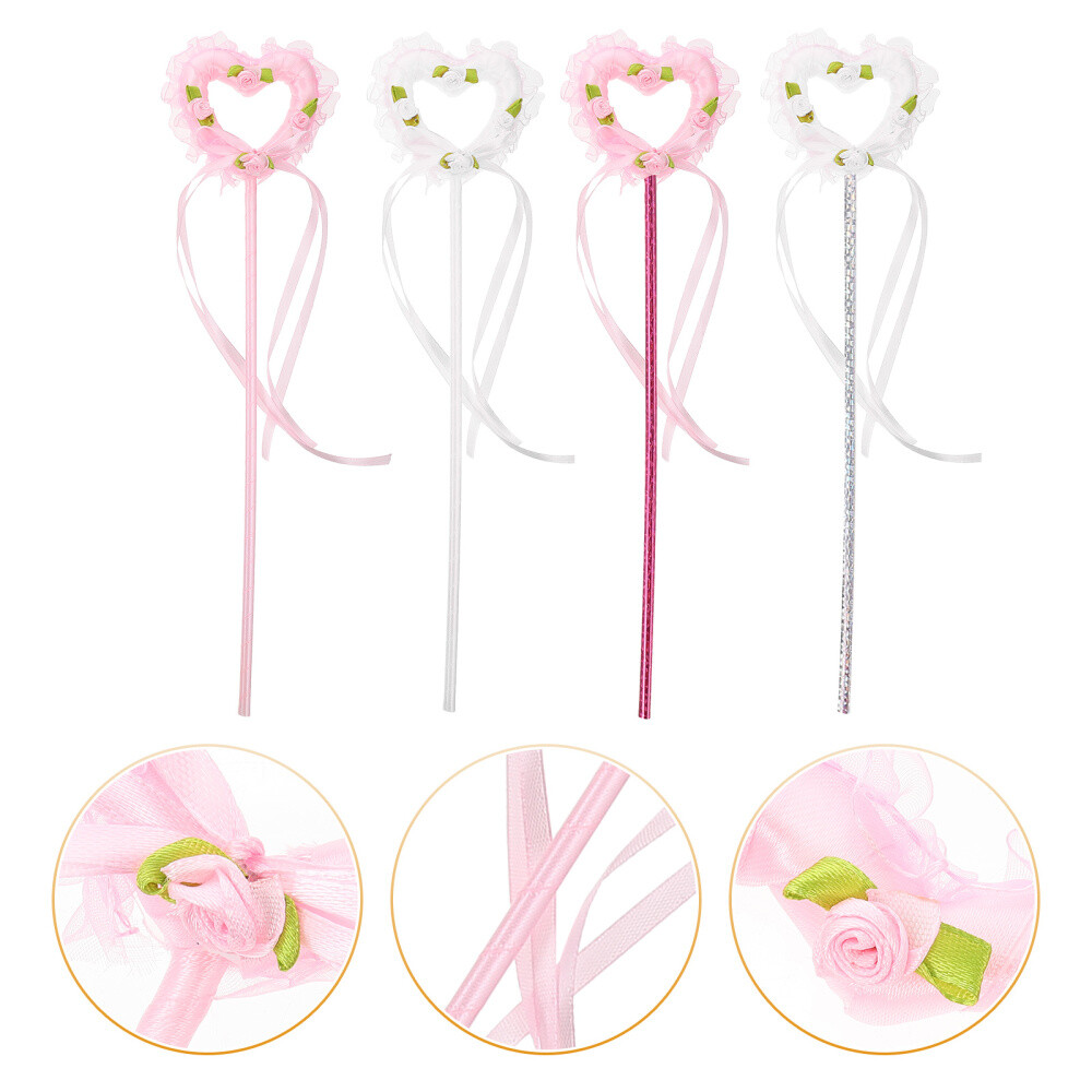 4 Pcs Fairy Wand Toys Child's Clothing Match Girls Party Decors